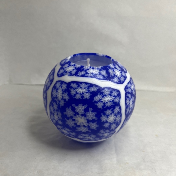 Vintage Stone Candles CA USA Large Round Stain Glass Design Hand Made NEW - Picture 2 of 6